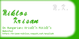 miklos krisan business card